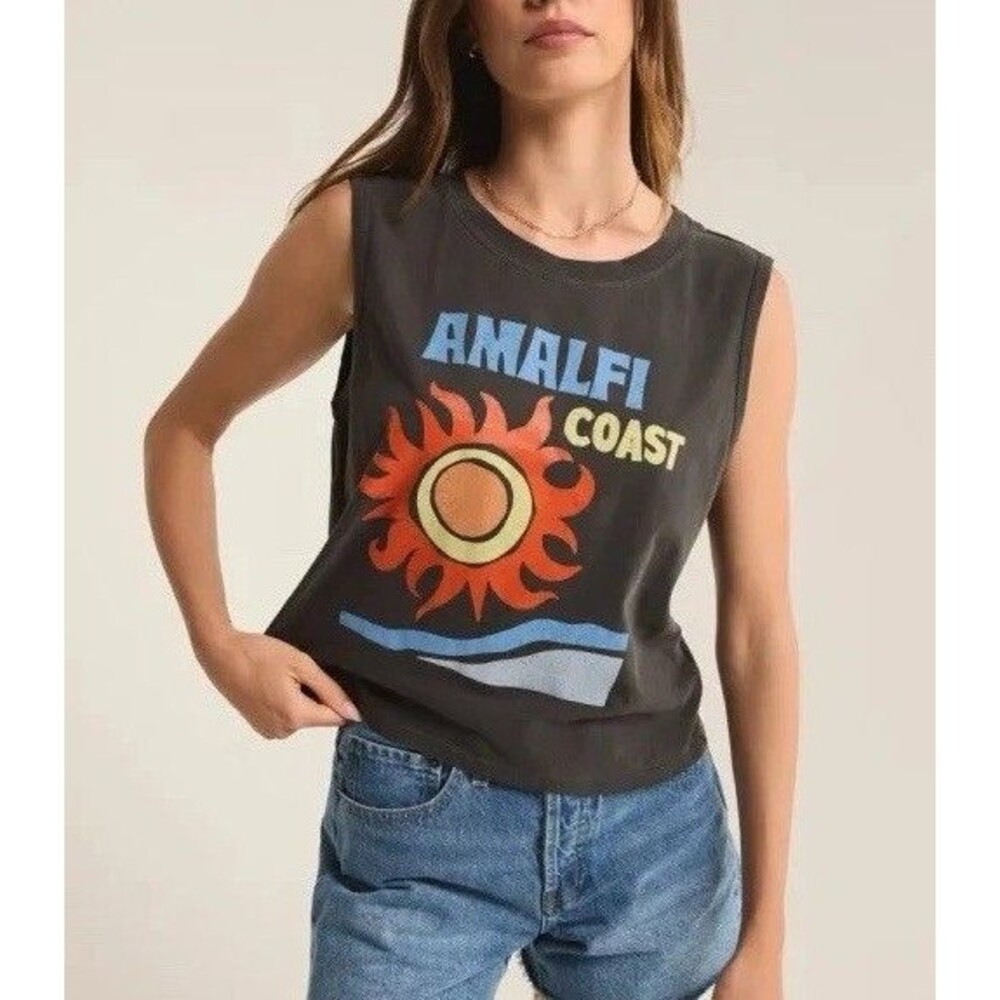 Z Supply Amalfi Coast La Mer Tank Top Women’s Small Graphic Sleeveless